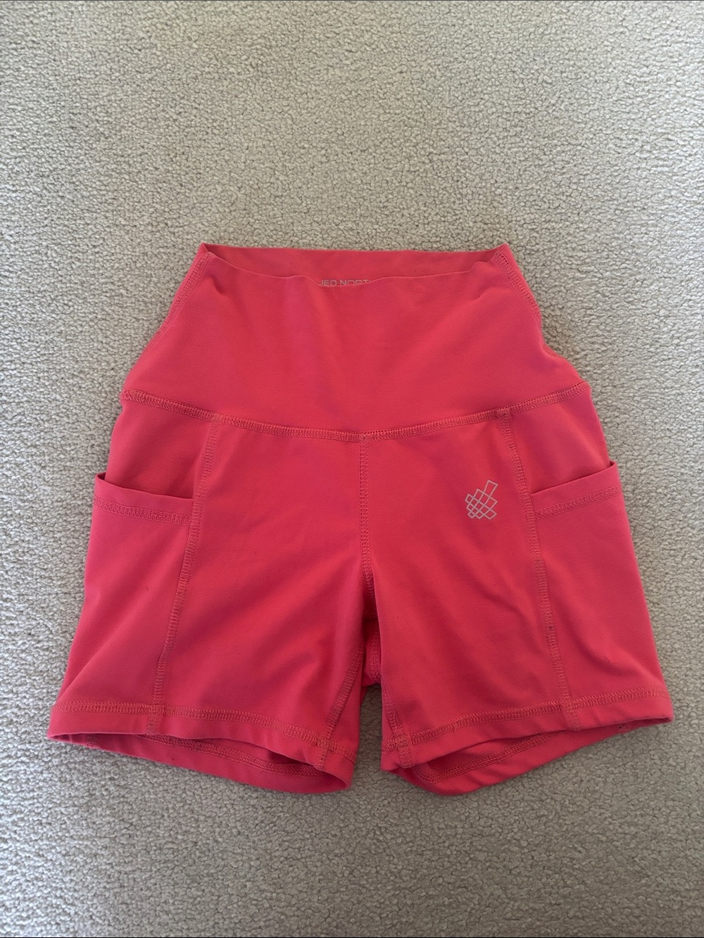Jed North High-Waist Pocket Athletic Shorts - Coral